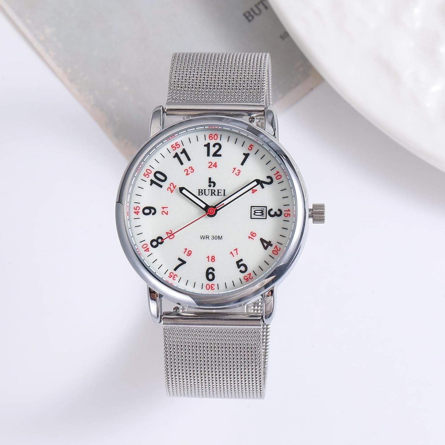 BUREI Women Men Wrist Watches for Nurse Medical Professionals Students Women Men, Waterproof 12/24 Hour Military Time Luminouse Easy Read Dial,Colorful Silicone Band. - Image 7