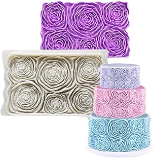 Rosette Ruffle Simpress Silicone Fondant Mold Ruffled Roses Gum Paste Icing Mould Cake Sugarcraft Border Decorating Tools