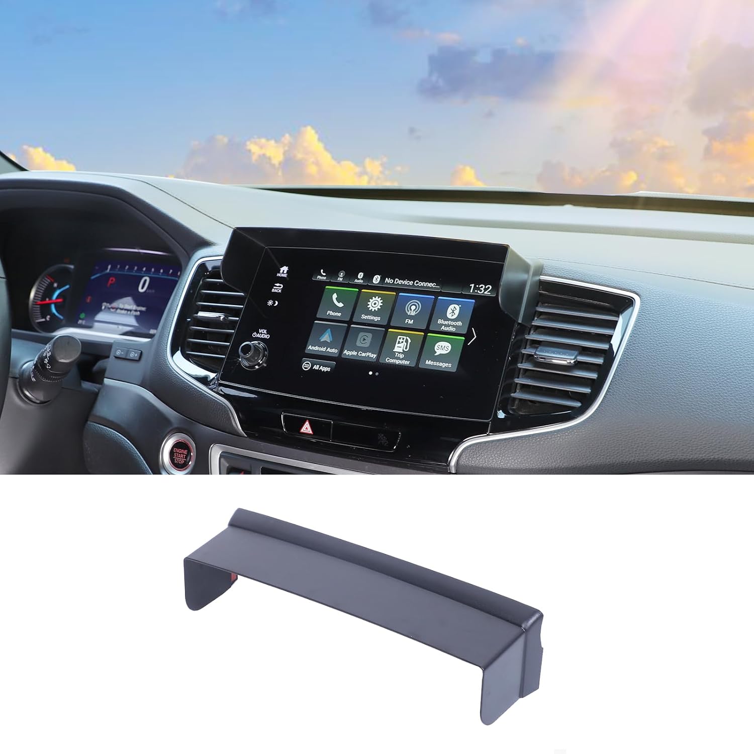 Navigator Sunshade Visor Compatible with Honda Pilot 2019-2022/ Passport 2020-2023, Anti Glare GPS Sun Visor Navigation Screen Sun Shade Cover Anti Reflective Block