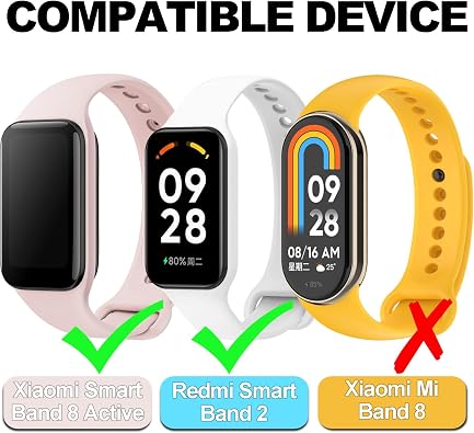6-Pack Straps for Xiaomi Smart Band 8 Active & Redmi Band 2