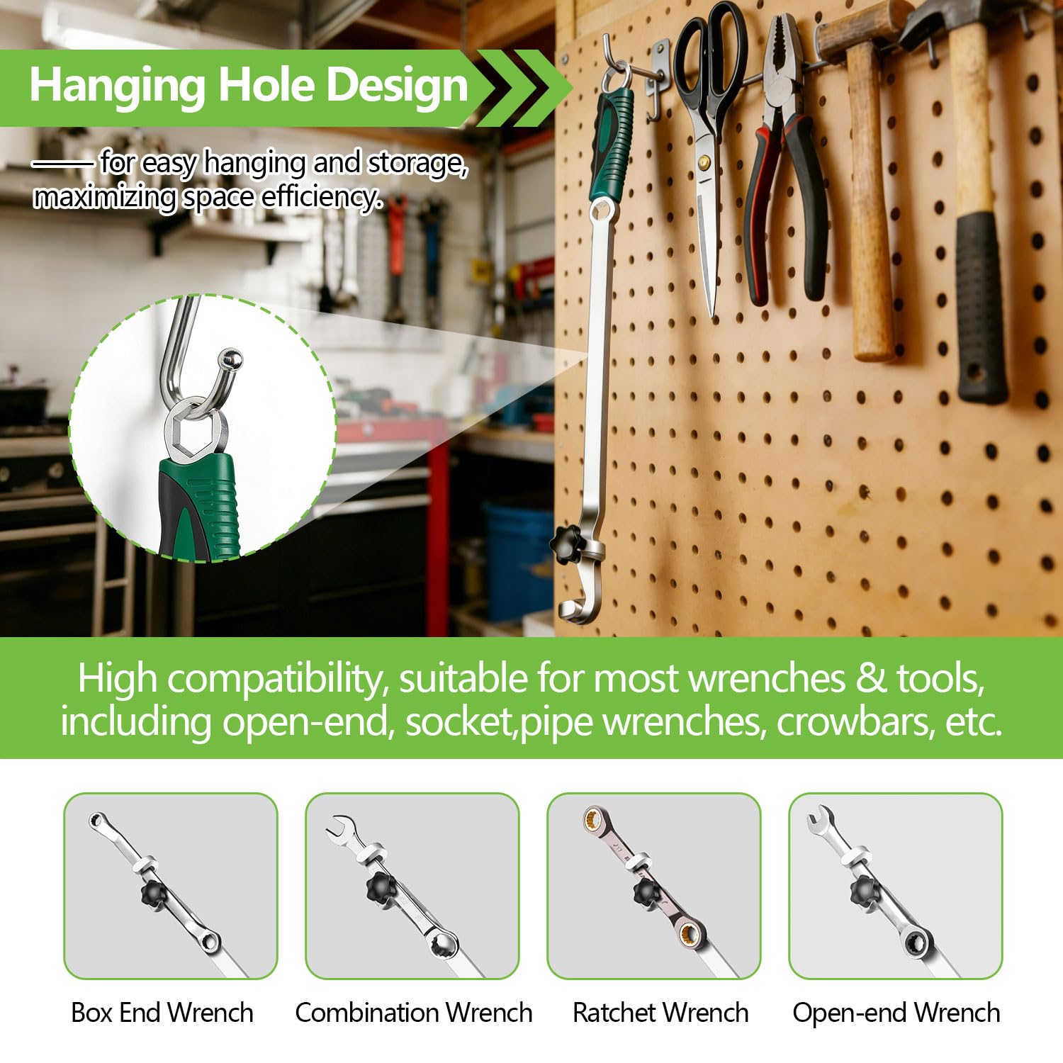 Prolongateur de Clé de 40 cm avec Adaptateur de 1/2 Pouce, compatible avec Clés à Double Fonction/à Bouche/à Cliquet pour Réparation Automobile, Maintenance d’Équipements, Bricolage Domestique