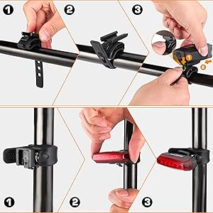 EverBrite Bike Lights for Night Riding, Rechargeable Bicycle Lights Front and Rear, 5+4 Light Modes, Bike Light Set with Charging Indicator, Waterproof Rotatable Headlight for Bike, Bike Accessories