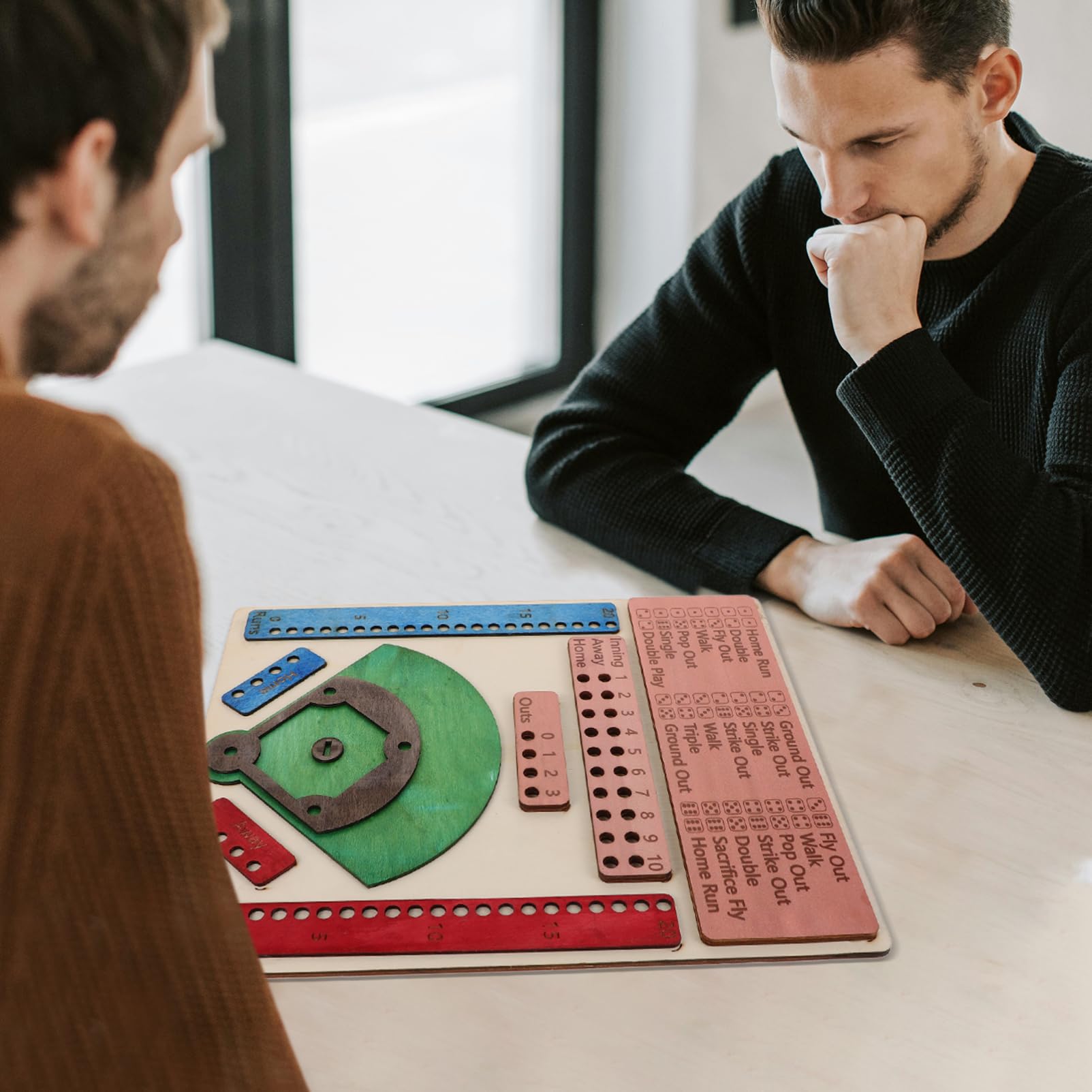 VICASKY Gioco da Tavolo Design Competitivo Portatile Semplice ed Elegante in Legno di Baseball per Feste e Ambienti All'aperto