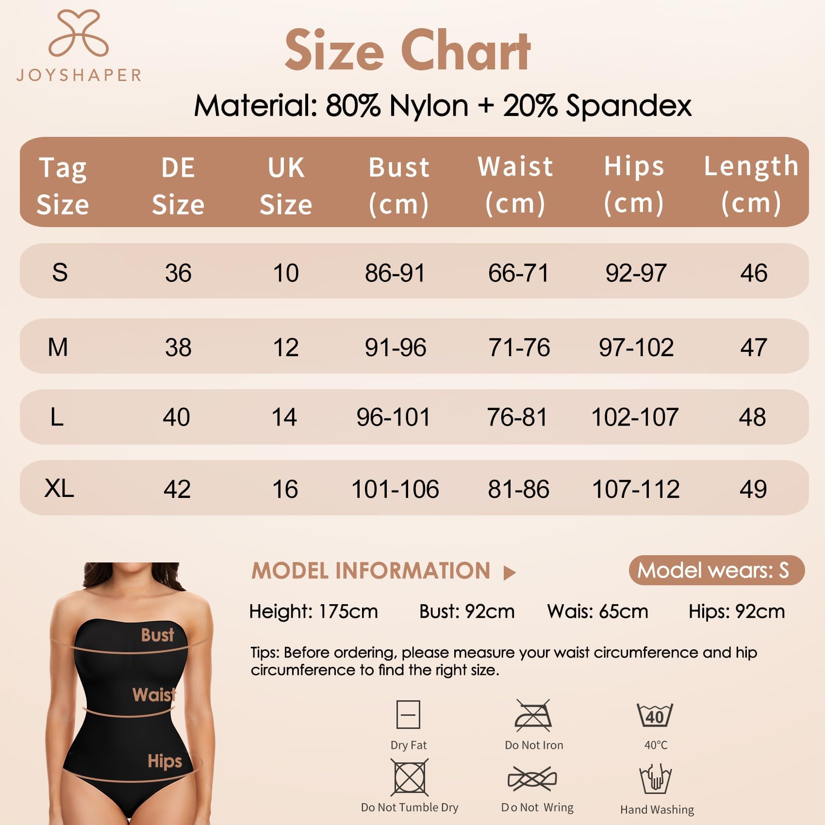 Joyshaper Damskie Body Modelujące Stringi Bez Ramiączek Wyszczuplające Brzuch Płaska Bielizna Modelująca Top