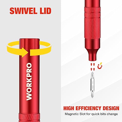 Miniatura 3 de WORKPRO - Juego de destornilladores multifuncional 24 en 1, mini juego de destornilladores magnéticos, destornilladores manuales con forma de lápiz,