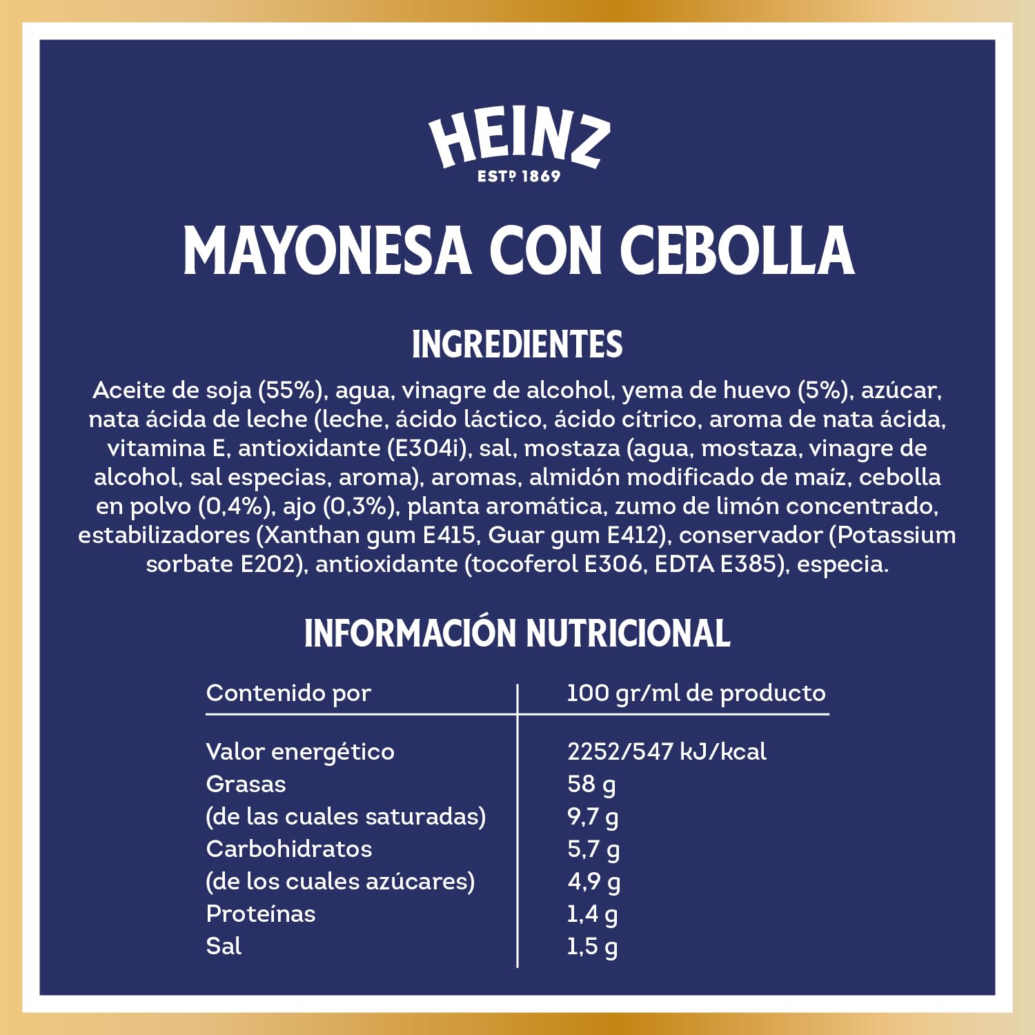 Heinz Mayonesa con Cebolla Caramelizada y Ajo envase 395 g