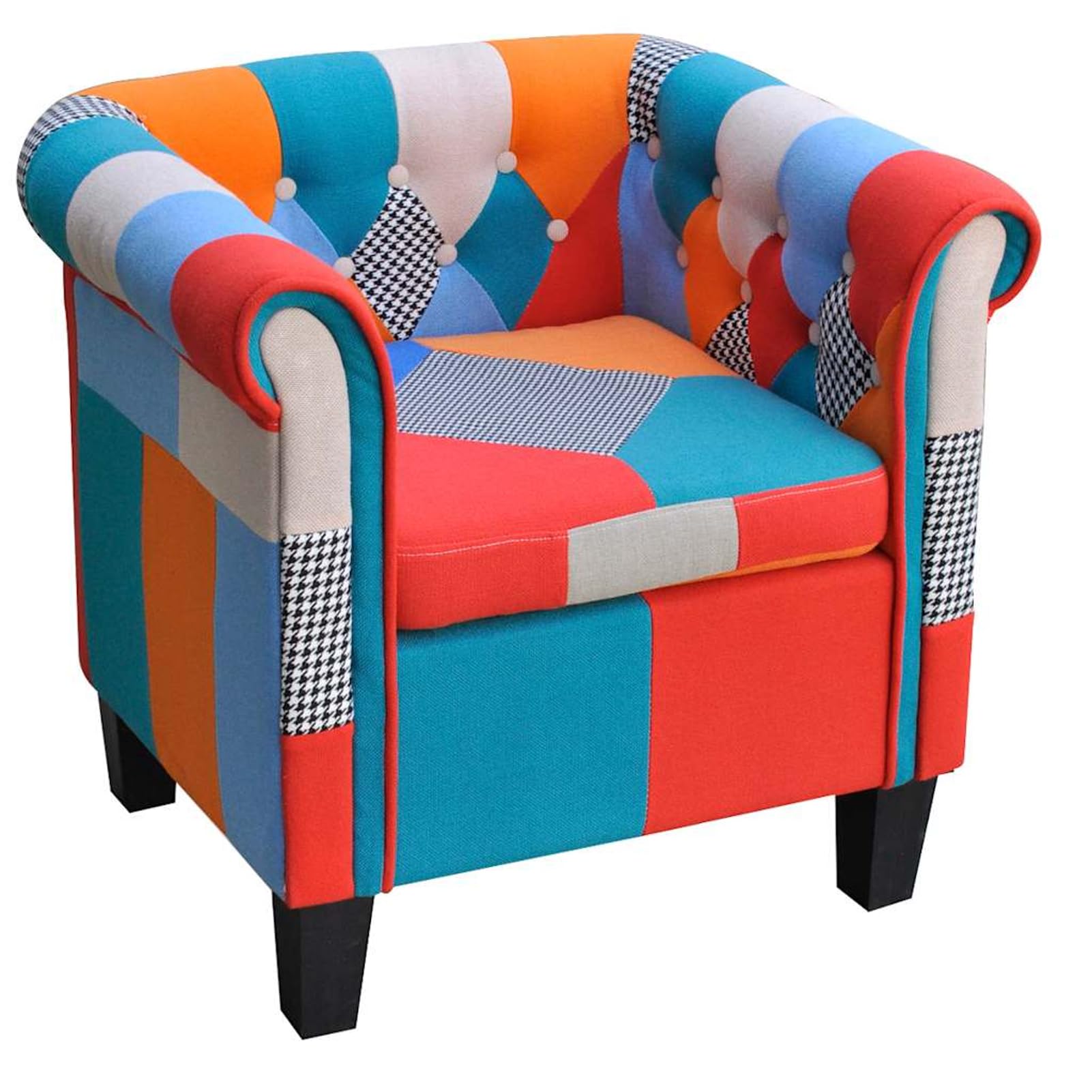 Gecheer Poltrona, design patchwork, in tessuto, poltrona comoda per casa