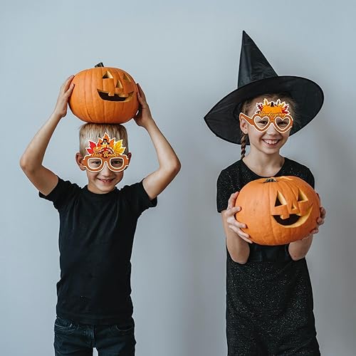 Miniatura 7 de Decoración de fiesta naranja de Acción de Gracias, accesorios para cabina de fotos, 16 piezas de calabaza, pavo, hojas de arce, sombreros, gafas de