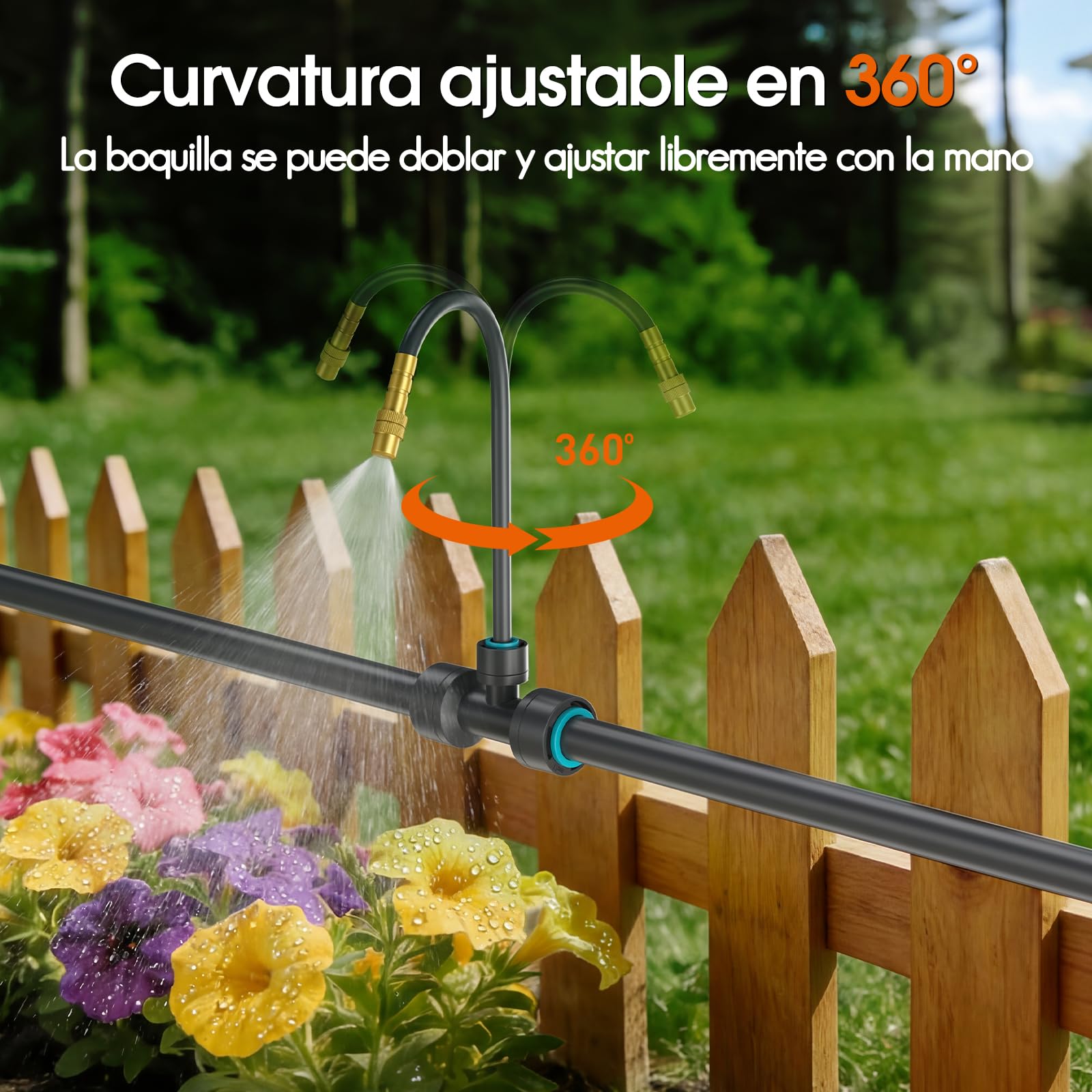 30M Kit de Riego por Goteo con Temporizador para Jardín, 20 Boquillas Ajustables, Riego Automático para Agricultura, Césped, Invernadero y Plantas en Maceta