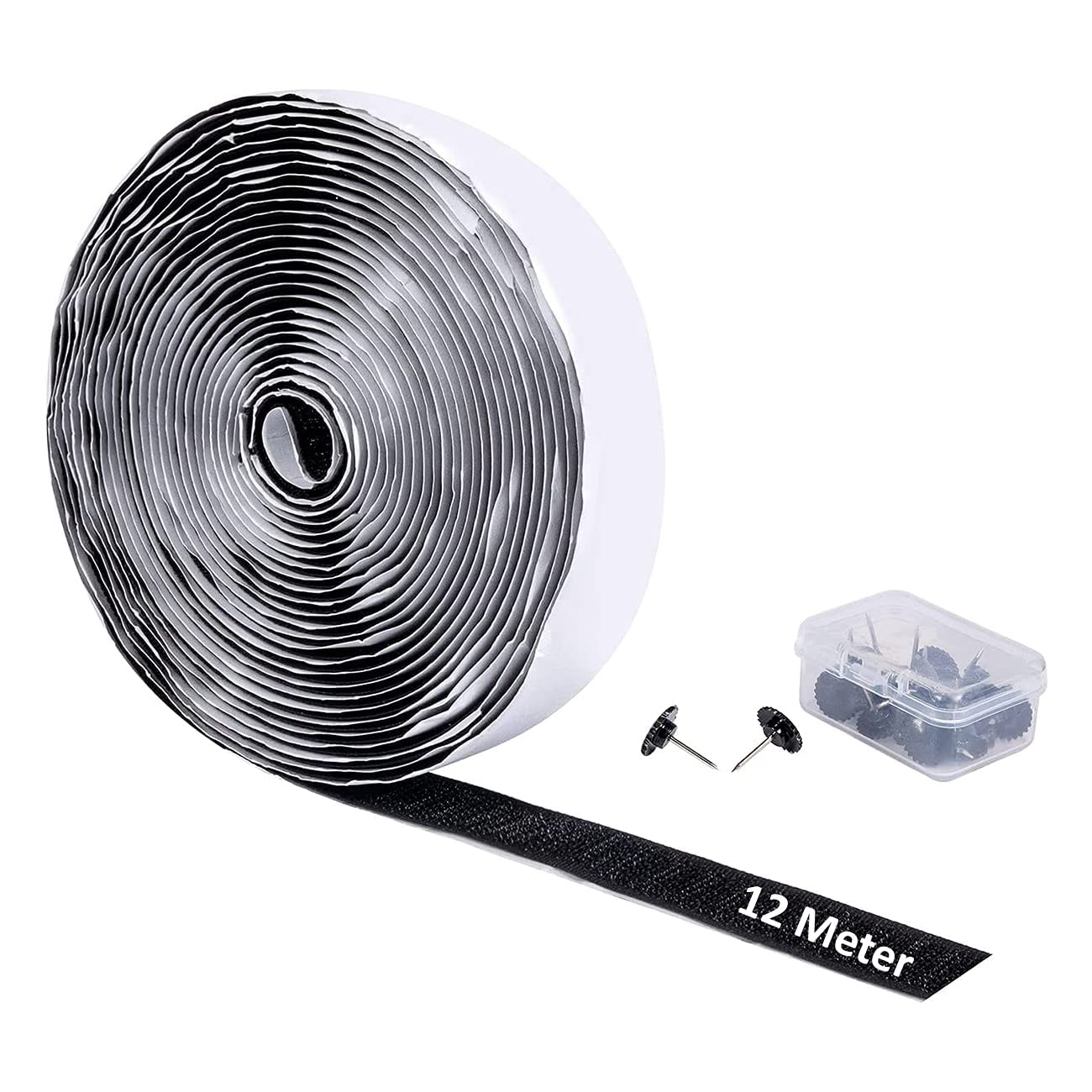 Turtlegrip, Self Adhesive Hook Tape Roll (Without Loop Tape) & Thumbnails with Strong Glue for Magnetic Door Net & Window Net Replacement Accessory (Black, 20mm Width x 12 Meters) (B0C65PX71N) Amazon Price History, Amazon Price Tracker