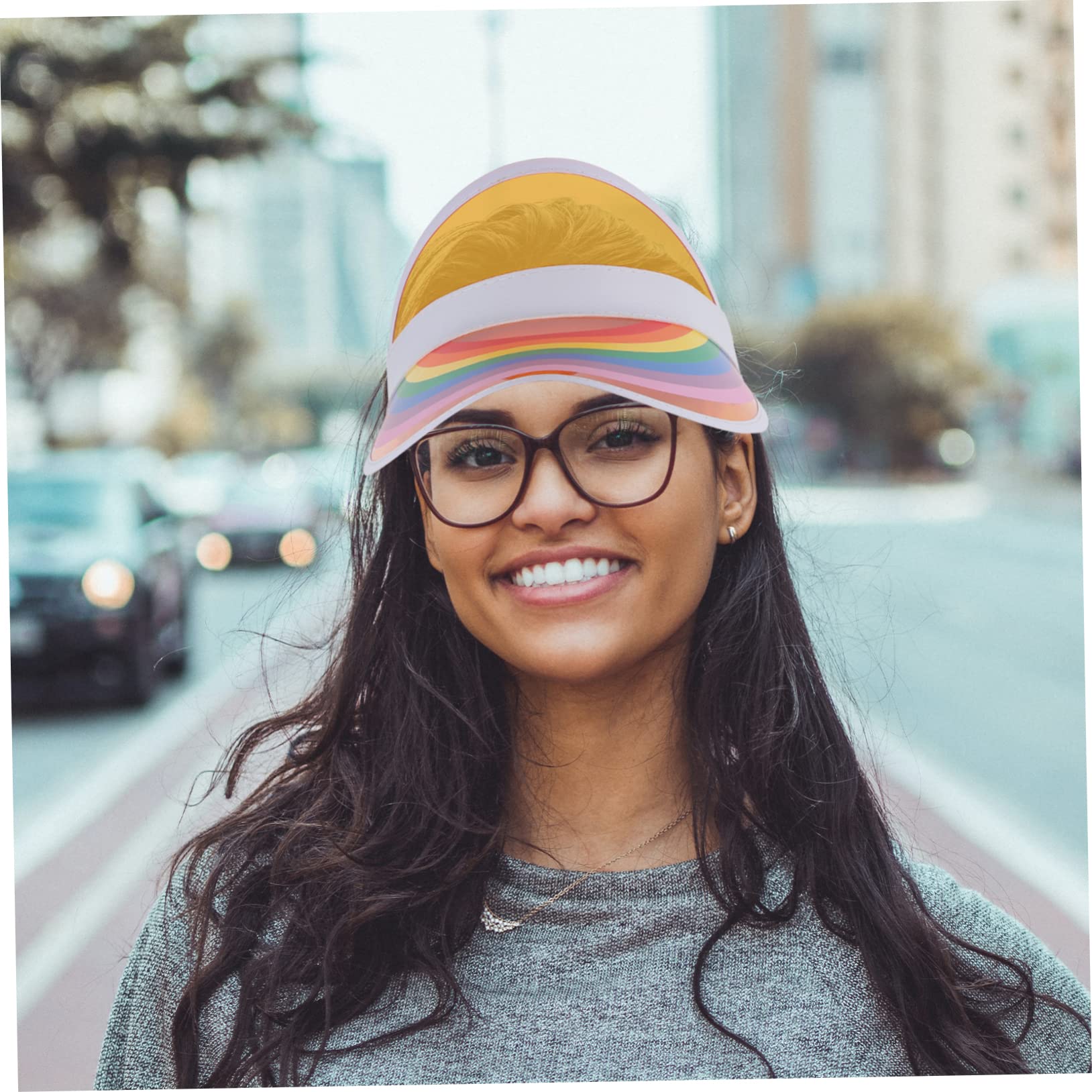 chapeau haut de forme arc-en-ciel en pvc visiere casquette bonnet visière chapeaux pour hommes visière femme visières pour femmes chapeau à visière décorative polyester