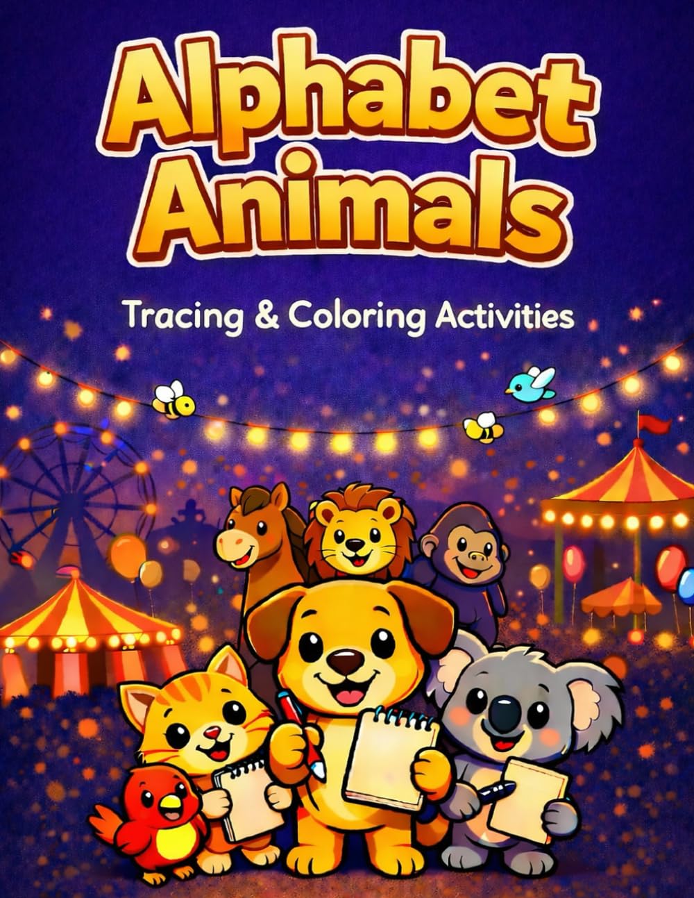 Alphabet Animals Coloring and Tracing Book: A–Z Letter Tracing & Coloring Workbook for Toddlers and Preschoolers (Ages 2–5)