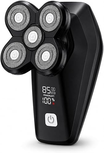 Nllosa Head Shavers for Bald Men: 6-in-1 Five Blade Electric Razor for Men - Wat