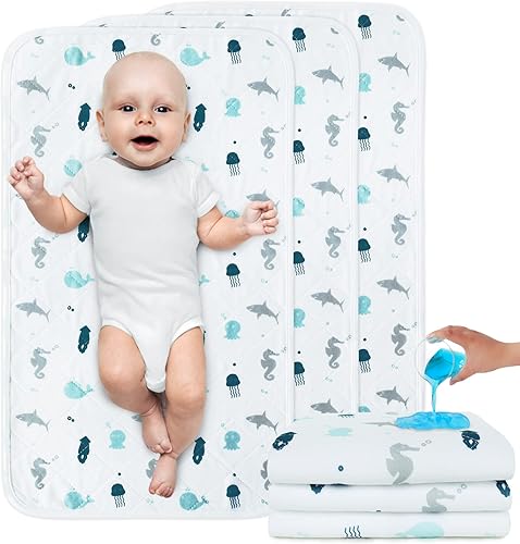 Cambiador impermeable de 27 x 24 pulgadas, cambiador de pañales para cambiador, antideslizante y lavable para cambiador de bebé