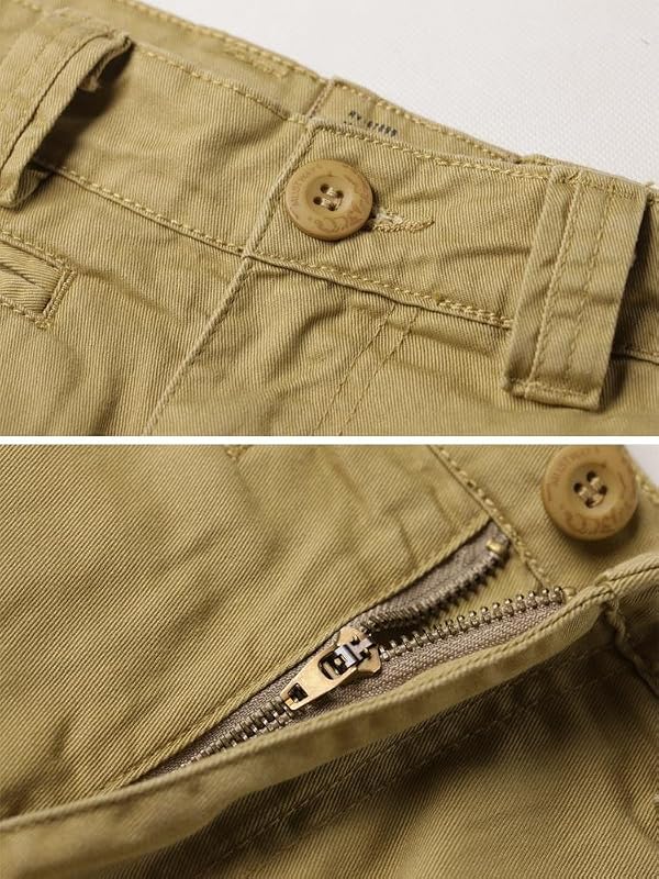 AKARMY Men's Camo Cargo Shorts Outdoor Multi-Pocket Cotton Casual Shorts with No Belt 8062# Khaki XN 33 by AKARMY - Used condition - Image 3