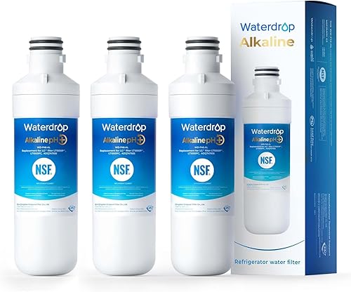 Waterdrop Alcalino LT1000PC ADQ747935 Reemplazo para LG LT1000PPCPCS ThinQ Filtro de agua para refrigerador, LFXS26973S, LMXS28626S, LMWS27626S,