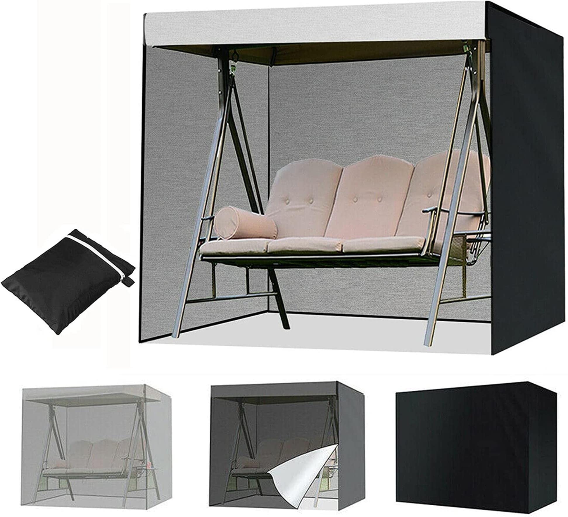 Hamac 3 places avec housse de balançoire d'extérieur étanche pour meuble de jardin