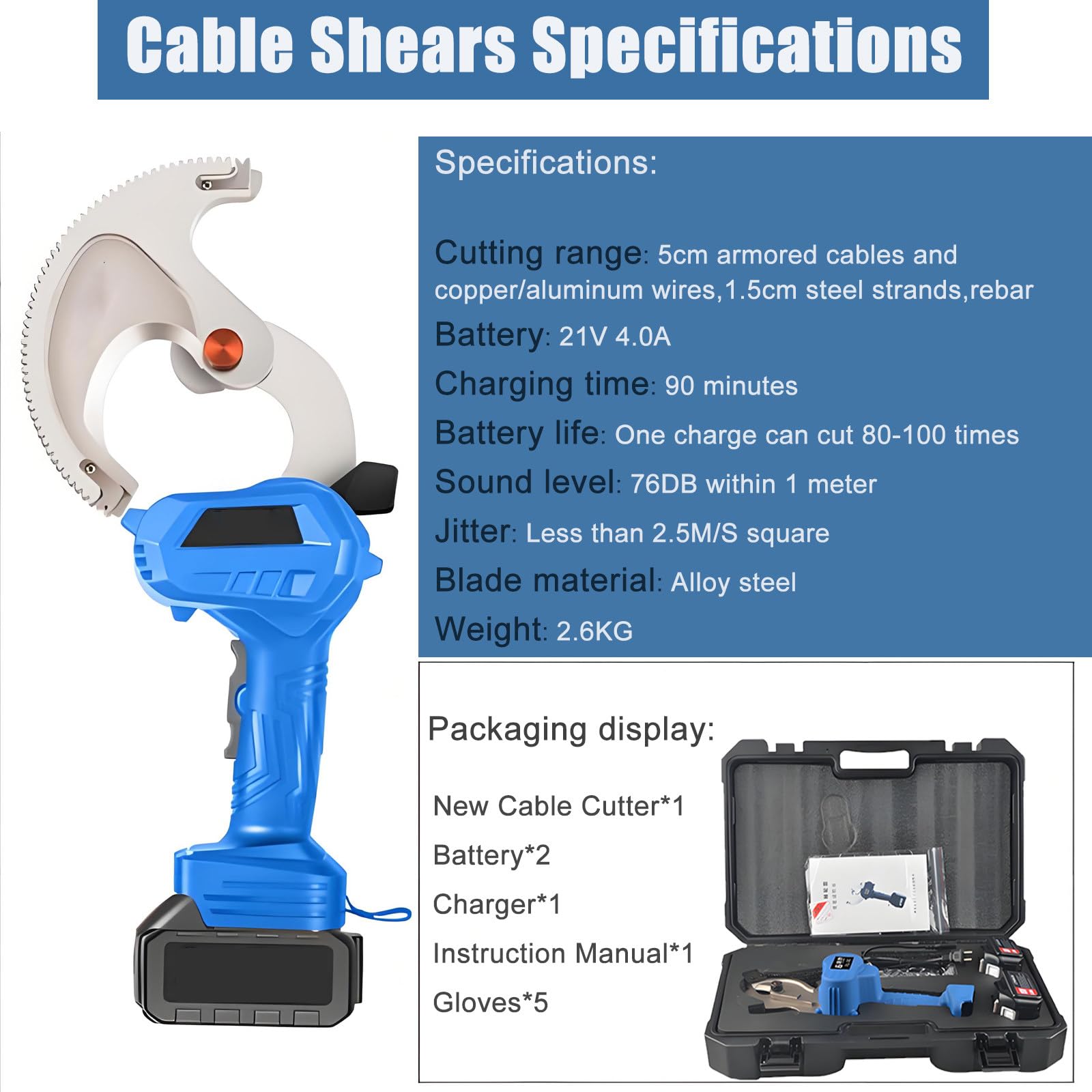 Cortadores de cables de trinquete eléctricos, herramienta duradera para pelar cables y funcionamiento silencioso, ideal para electricistas con más de 100 cortes para lugares de trabajo duros