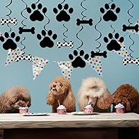 Vista 7 de 60 piezas de decoraciones para fiesta de cumpleaños de perros, decoraciones de cumpleaños de cachorros, decoraciones colgantes en espiral