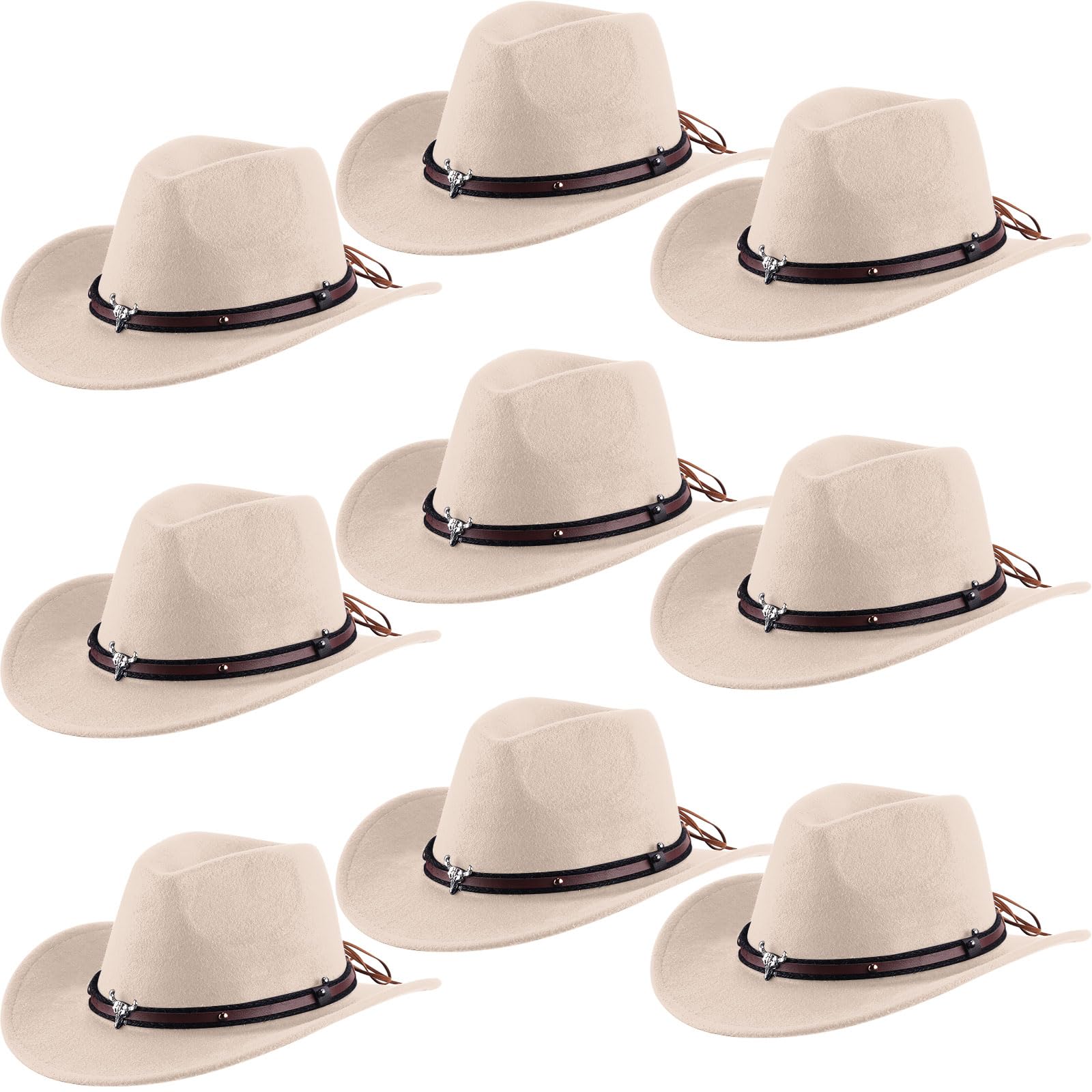 Toulite Western Cowboy Hats Faux Felt with Strap Bulk