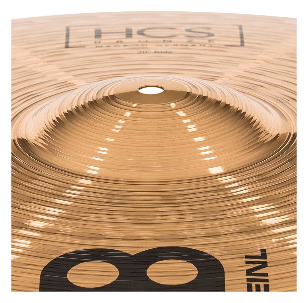 Meinl HCS Bronze 20" Ride Set – Modello: HCSB20R – B8 Lega di bronzo – Finitura: Tradizionale – Caratteristica: esplosiva/trasparente – Supporto per piatto