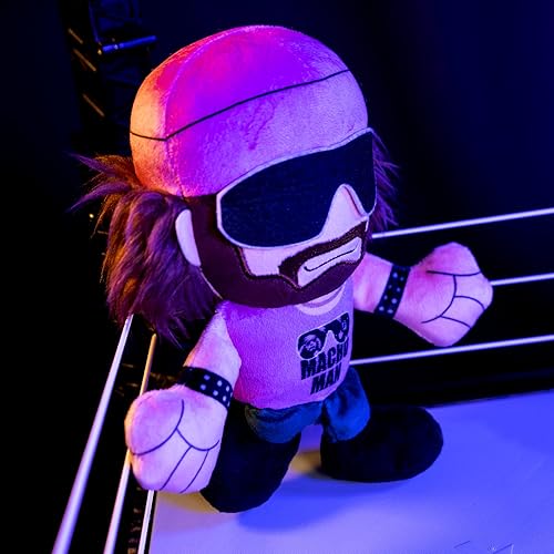 Miniatura 6 de Bleacher Creatures WWE Macho Man Randy Savage - Peluche de 8 pulgadas Kuricha sentado - Juguete suave inspirado en Chibi
