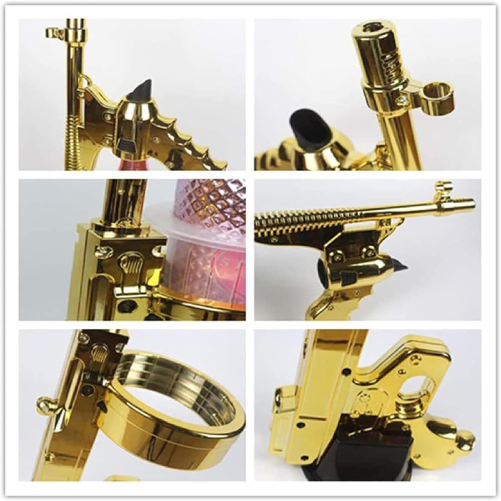 Pistola a spruzzo regolabile per champagne, compatibile con bottiglie di vino da 750 ml-1,5 l, sparatutto per feste per matrimoni, oggetti di scena per atmosfera da bar