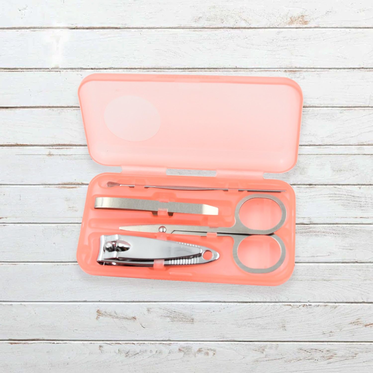 Mini Nail Clipper Set Beauty Nail Tool Set Multifunctional Beauty Set with Plastic Storage CASE, (4 PC Set)-image-9