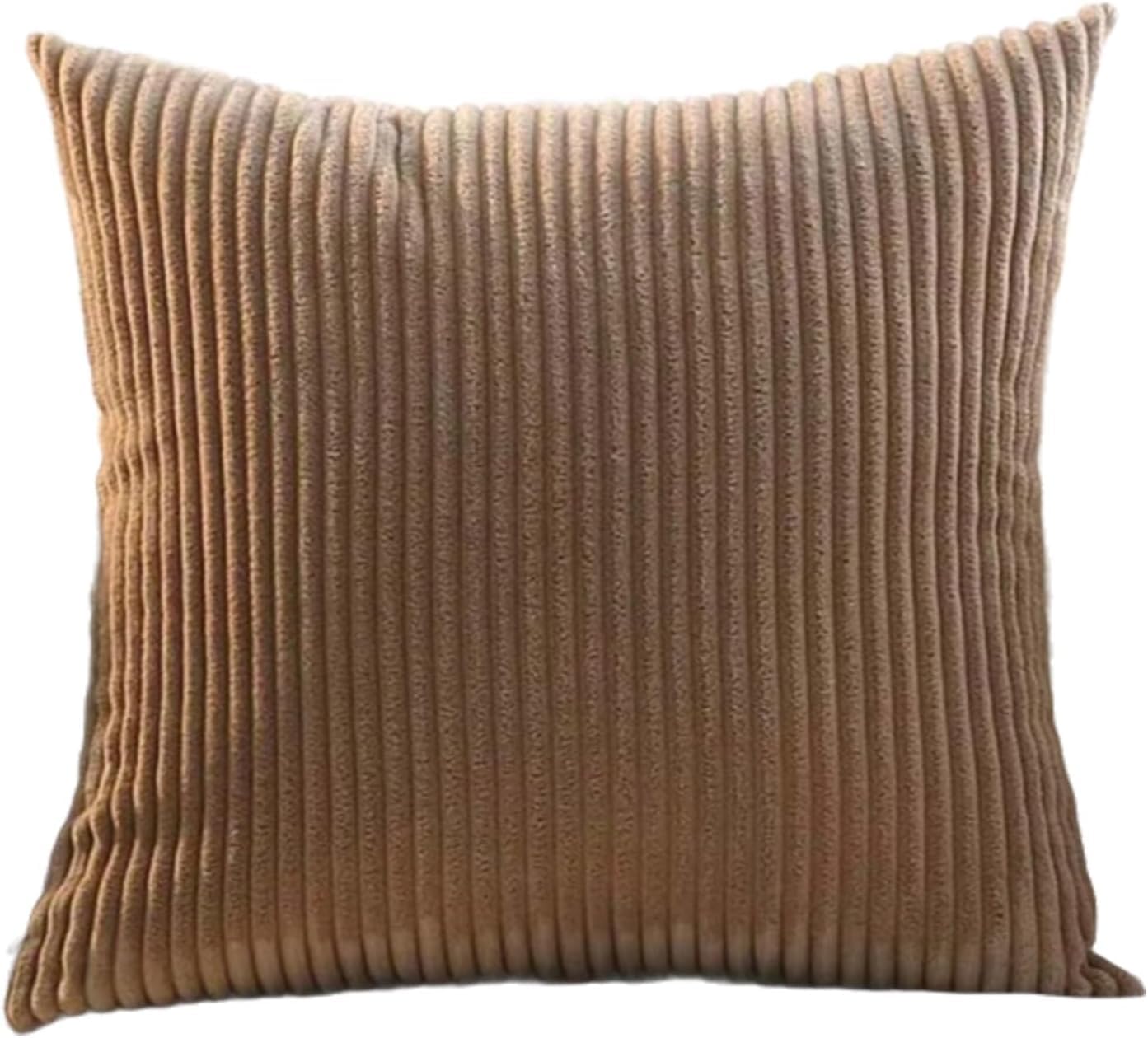 Housse de coussin en velours côtelé 50x50 cm, lot de 2 taies décoratives pour canapé et lit