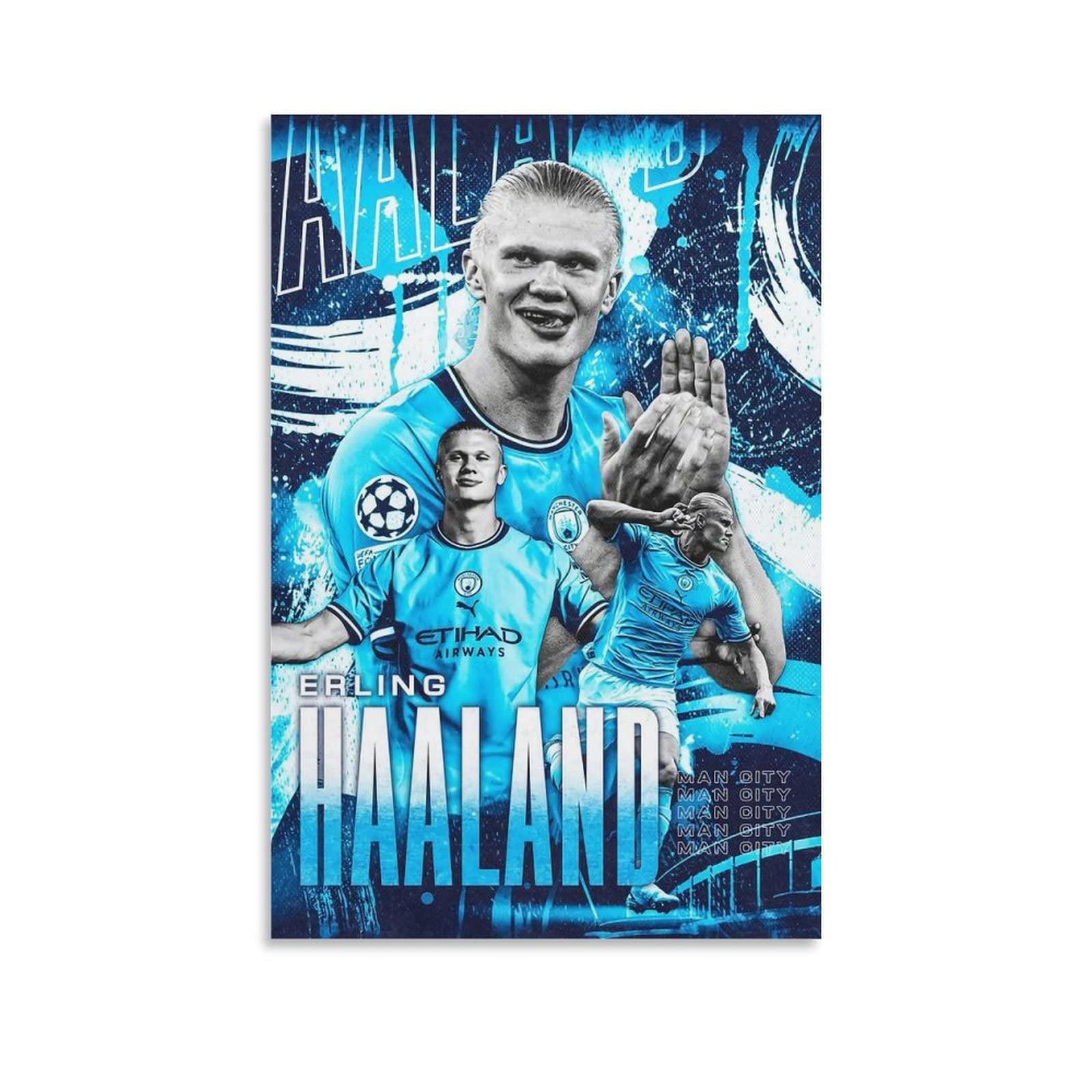 Poster di Erling Haaland Calcio Sport Poster 2 Tela Decorazione da Parete Stampa artistica Pittura per Ufficio Soggiorno Dorms Homes – Regalo per Ragazzo Uomo 30 x 45 cm