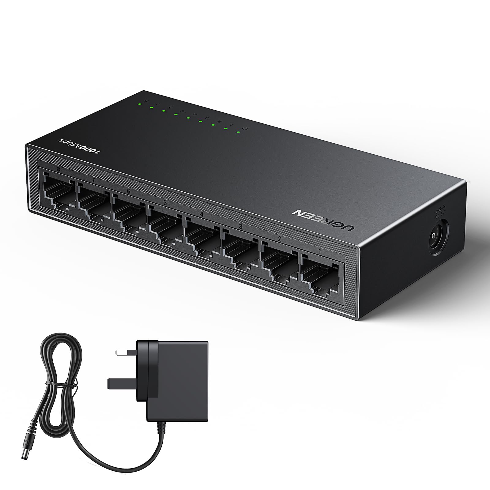UGREEN Network Switch,5 Port Ethernet Splitter,High-speed Gigabit Ethernet Switch Hub,Desktop & Wall-Mounting Internet Splitter,Plug & Play LAN Switch for TV/Laptop/Switch/Router/Monitor — view 9