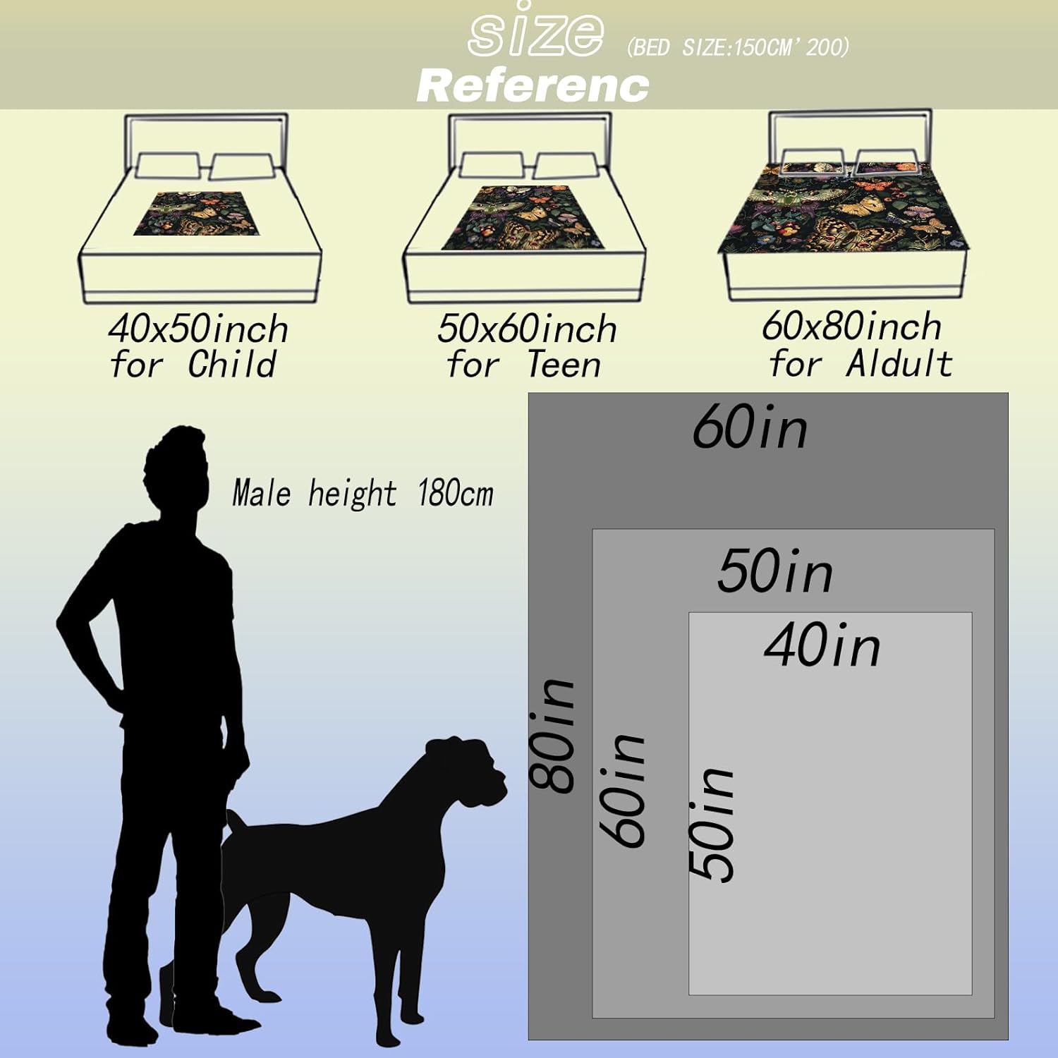 Vintage Butterfly Throw Blanket,50x60in,Soft,Lightweight Flannel,Colorful Botanical Floral Blankets - Gifts for Girls Women & Nature Lovers,For Couch Office Travel,Home Living Room Rustic Decor - Image 3