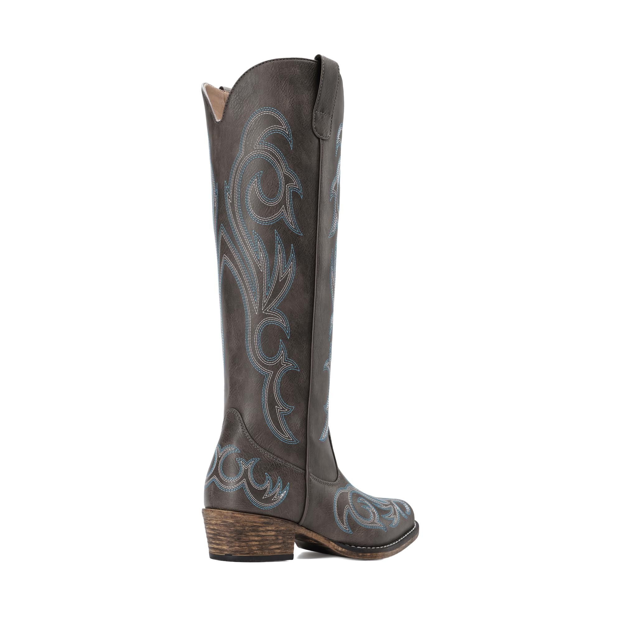 DREAM PAIRS Bottes Femme Style Western Cowgirl Confortables Bottes Cowboy Hautes Knee High avec Fermeture Éclair Latérale