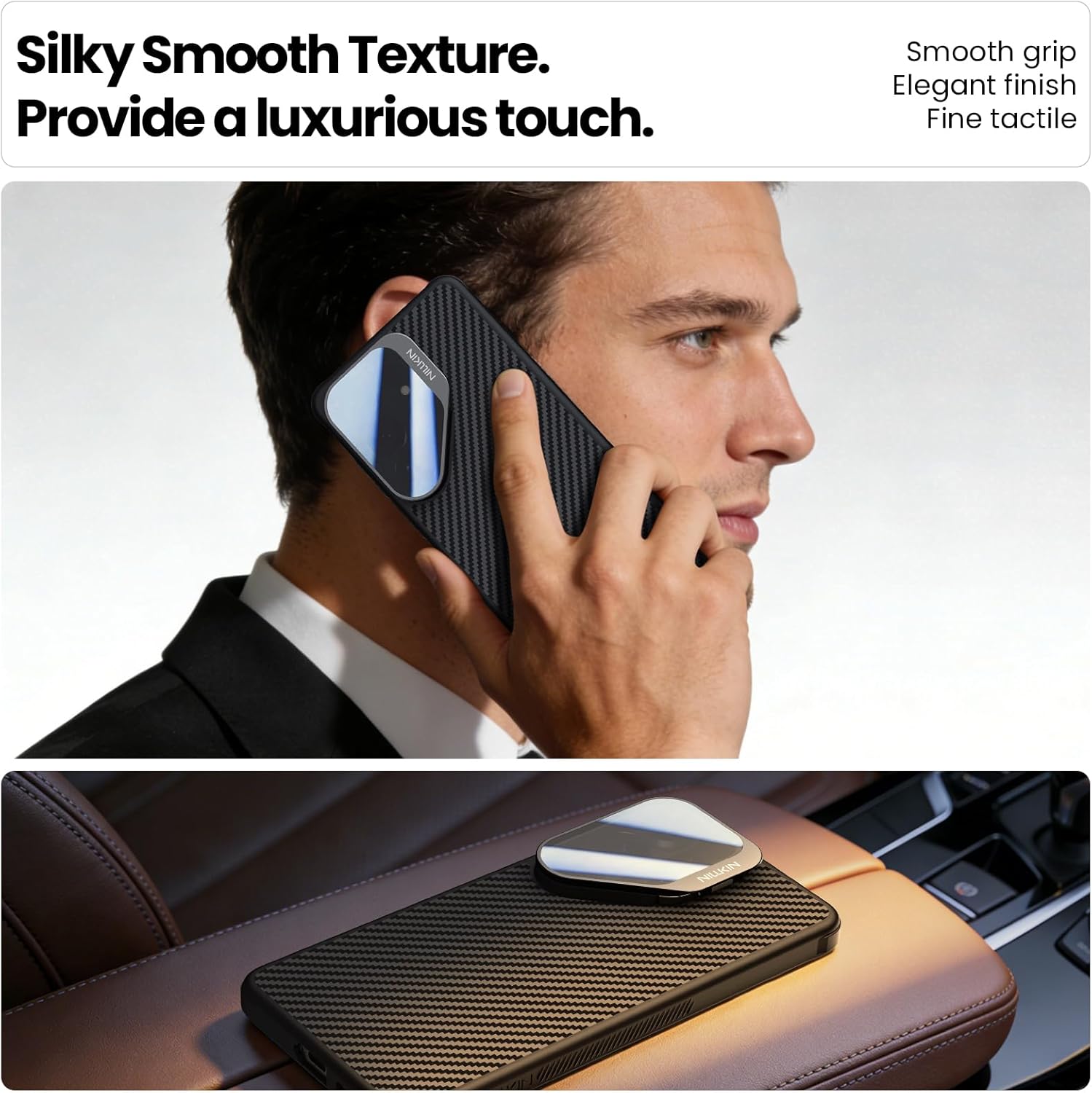 Nillkin Magnetic for Samsung Galaxy S26 Ultra Case with Camera Cover, 1500D Aramid Fiber Woven, Compatible with MagSafe, Camera Protection, Adjustable Stand, Techwoven S26 Ultra Case with Stand 6.9''