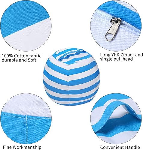 Miniatura 8 de Puf con cremallera para almacenamiento de peluche y organizar habitaciones de niños y adultos, 24pulgadas