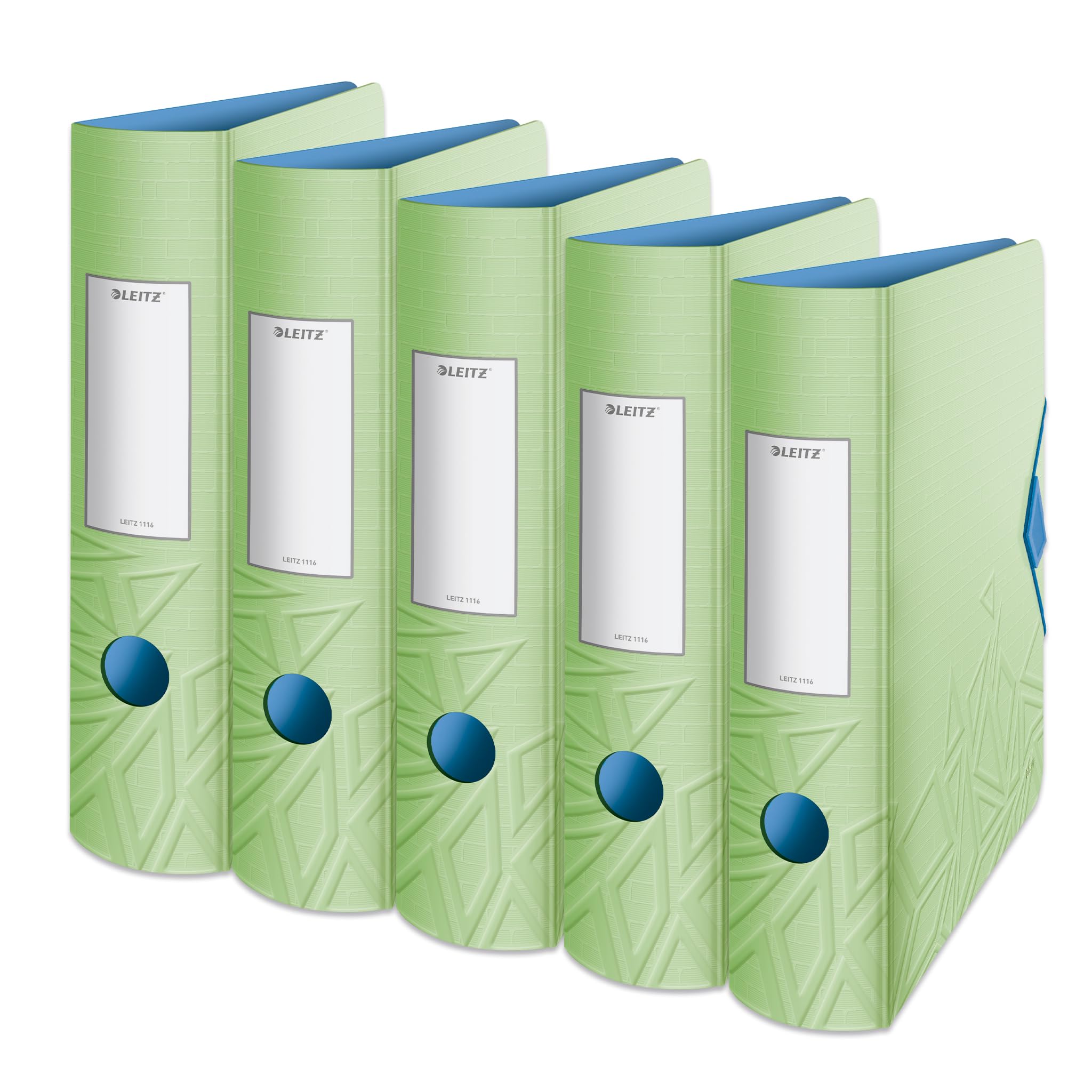 Leitz 180° Active Urban Chic A4 Lever Arch File, Green, Curved Spine 82mm Width, Elastic Fastening, Light polyfoam, Urban Chic, 11160050