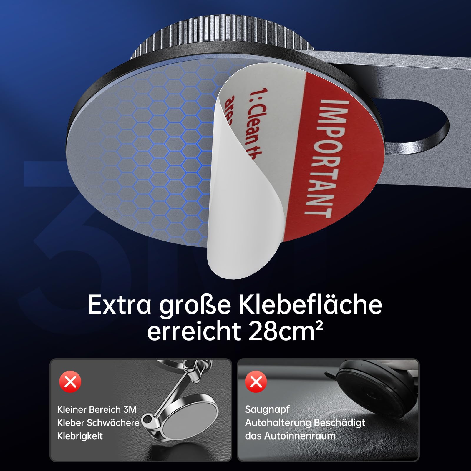 SYNCWIRE Handyhalterung Auto für MagSafe, Magnetische Handyhalter Auto, Kompatibel mit Armaturenbrett mit runder Fläche >3 cm, inkl. Tesla Bildschirm, für iPhone 17 Pro & Alle Handys