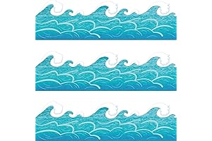 72 Feet Ocean Waves Die-Cut Bulletin Board Borders for Ocean Theme Classroom Decor Wall Decorations