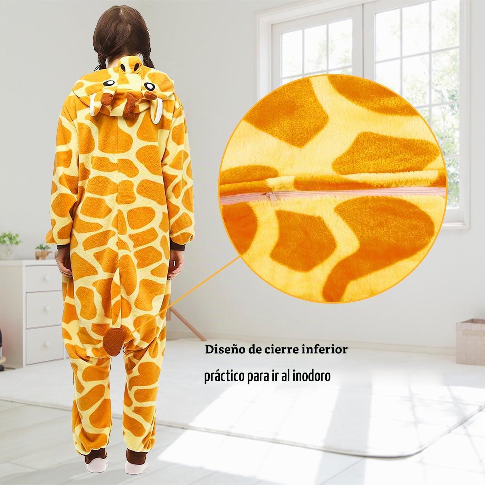 Tutukyle Pijama Jirafa Onesie Adulto- Unisex Disfraz Jirafa Animales Pijama Entero Cosplay Traje de Disfraz Animal para Disfraces de Carnaval Fiesta de Halloween Ropa de Dormir Navidad Mujer y Hombre