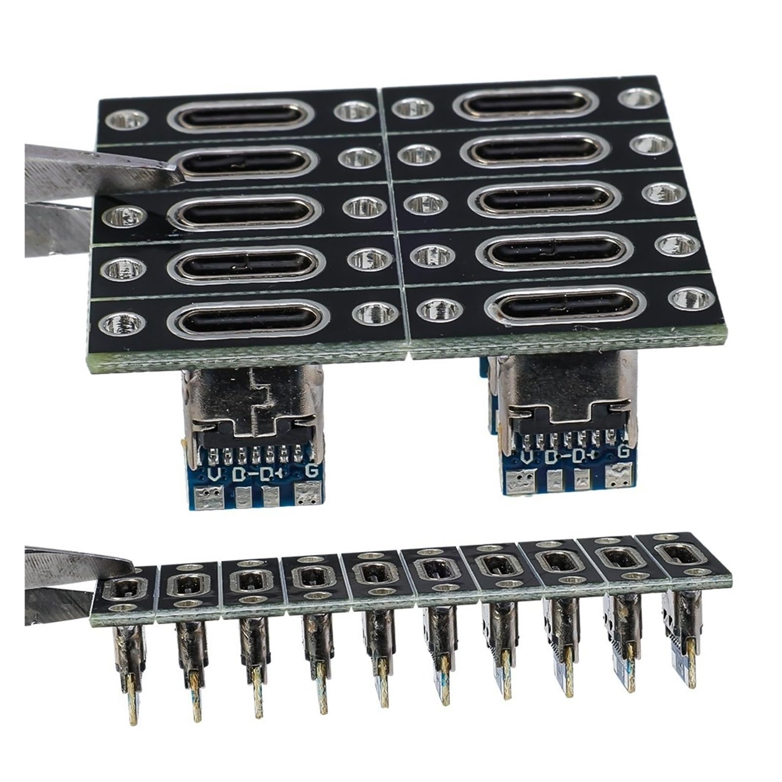USB-C 3.1 Female Screw Fix Jack 2/4Pin Charge Port 5 szt. (2-pin-5 szt.)