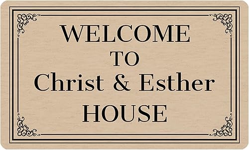 Tapetes de bienvenida personalizados con nombres para entrada al aire libre, tapete personalizado para puerta de casa familiar, tapete personalizado