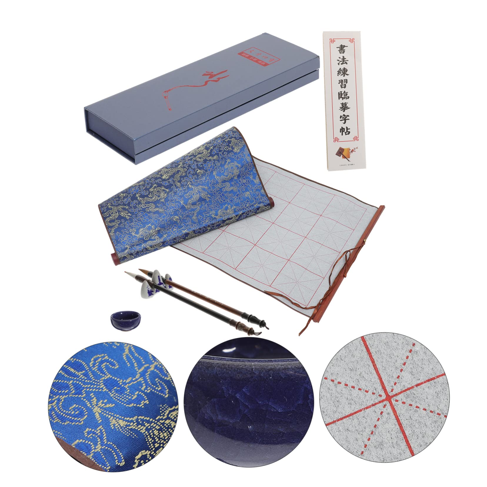 Homoyoyo Water Writing Cloth Set Calligraphy Paper Chinese Calligraphy Brush Boys and Girls for Beginners Lovers