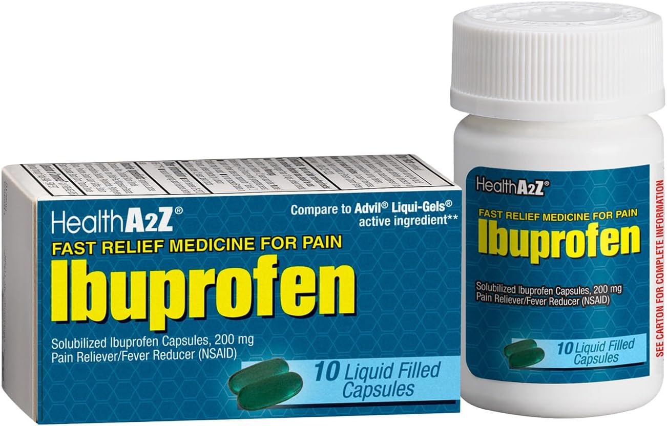 HealthA2Z® Ibuprofen Softgel 200mg | 24 Packs of 10 Softgels Each (240 Softgels Total) | Value Pack | NSAID Pain Reliever & Fever Reducer