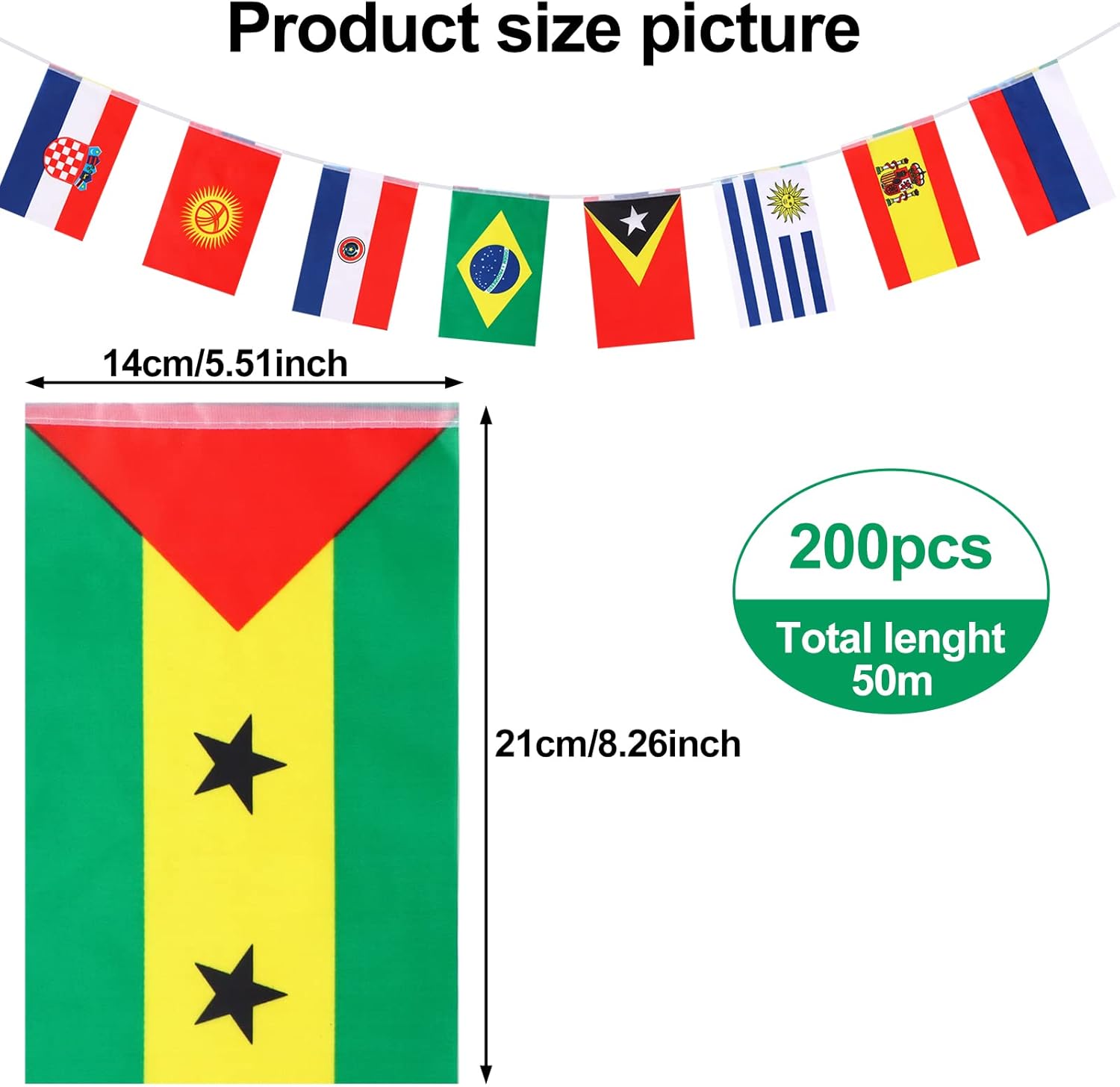 Mcree 164ft National Flags Bunting 200 Different National Flags 50M ...