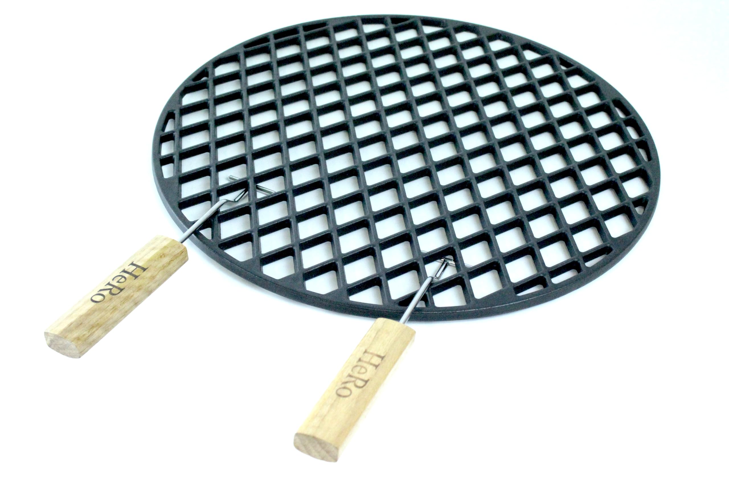 Hero Guss Grillrost Ø 44,5cm emailliert massiv Inclusive 2 Griffe ! auch z.B für Weber 45,46,47cm