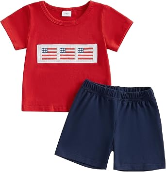 MAYUMMPY Baby Girl Boy Fourth of July Clothes Toddler Kids 4th of July Outfits Baby American Flag Memorial Day Outfit