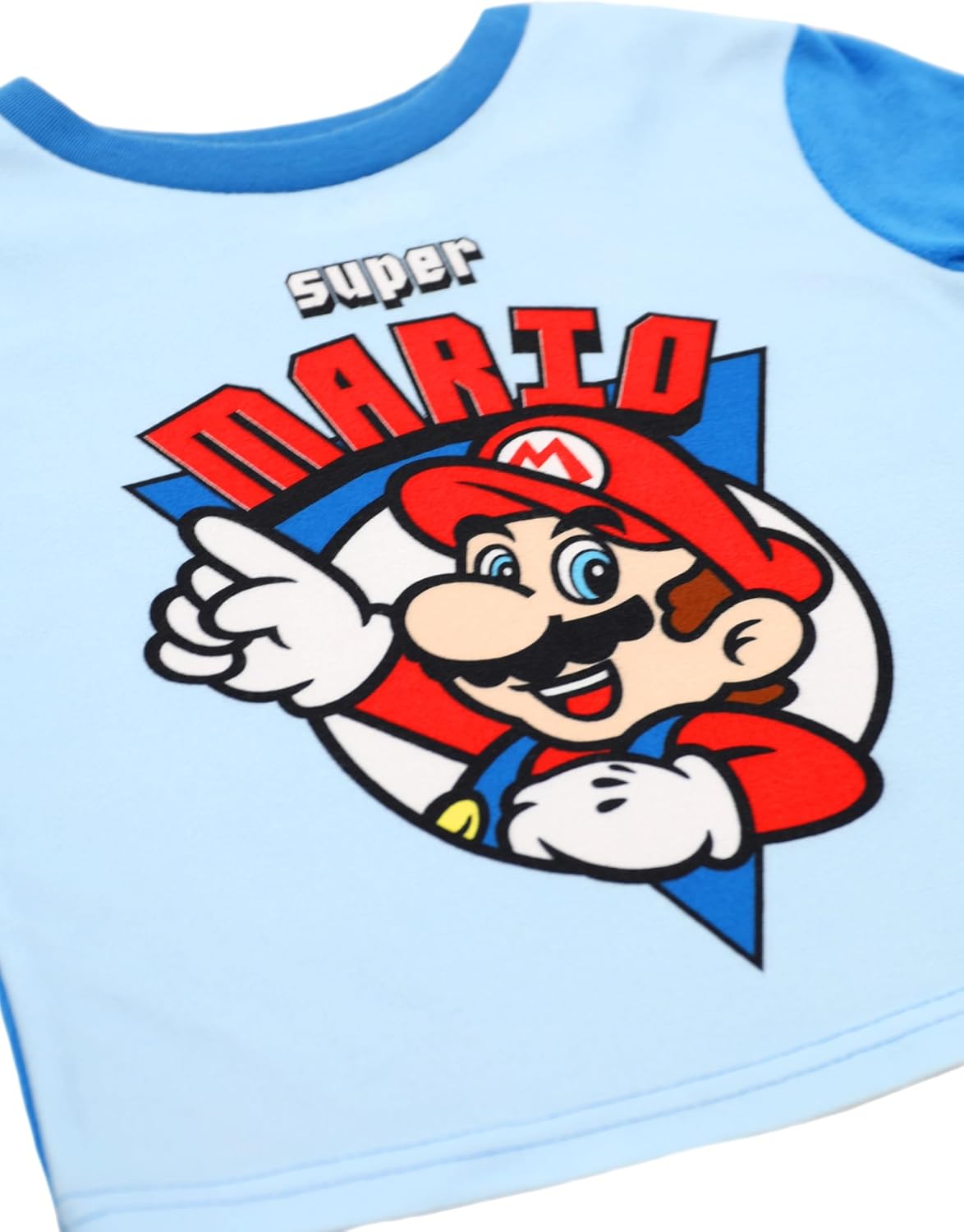 Nintendo Super Mario Boys Pajamas - 2 Piece Gamer PJs for Kids - Cozy Fleece Sleepwear Mario Shirt & Pant Set, Size 4 to 10