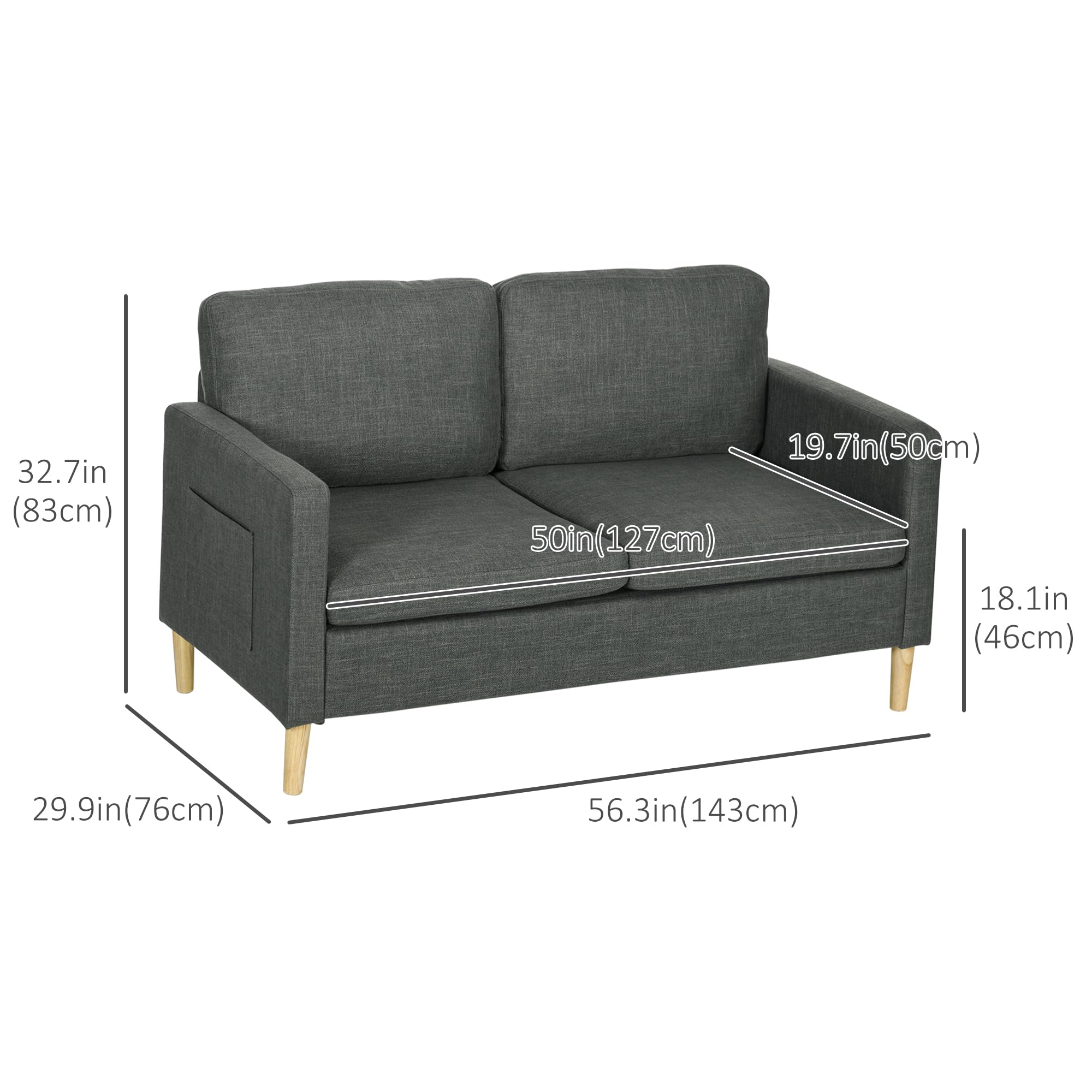 HOMCOM Upholstered 56