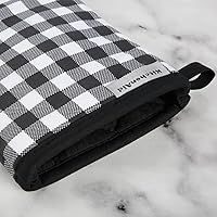 Vista 3 de KITCHENAID Juego de 2 manoplas de horno Gingham, negro mate, 7 x 13 pulgadas