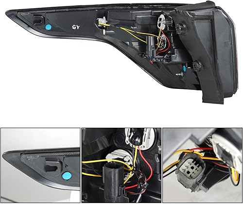 Miniatura 4 de WFLNHB Reemplazo del montaje de la luz trasera exterior derecha para Escape 2017 2018 2019 lámpara de freno trasera del lado del pasajero con Blub